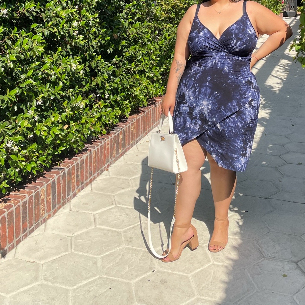 Deep blue tie-dye dress
